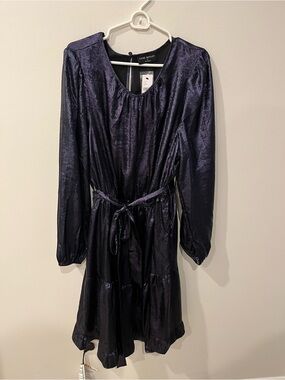 Lighweight Romantic Plus Size Purple Long Sleeve Cocktail Dress Size - 20W